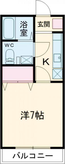 メゾンラヴィサント(1K/2階)の間取り写真