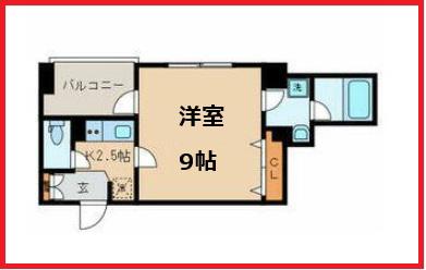 アルビネスケイ(1K/5階)の間取り写真