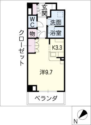 メイビル向陽町 本館(1K/2階)の間取り写真