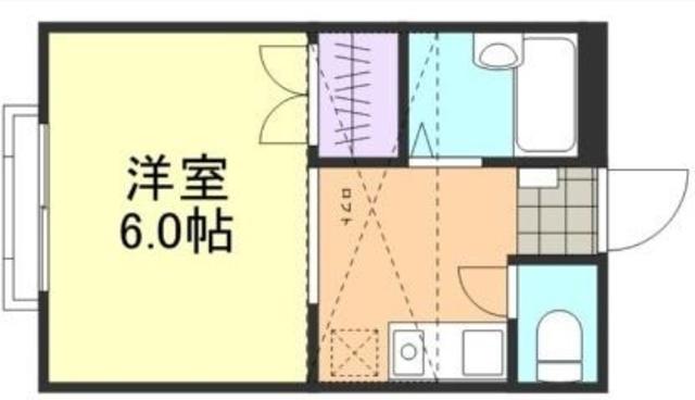 フルールS.T.T(1K/2階)の間取り写真