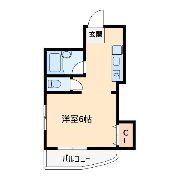 牛瀧ビル(ワンルーム/3階)の間取り写真