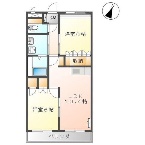 DAINTY(2LDK/1階)の間取り写真