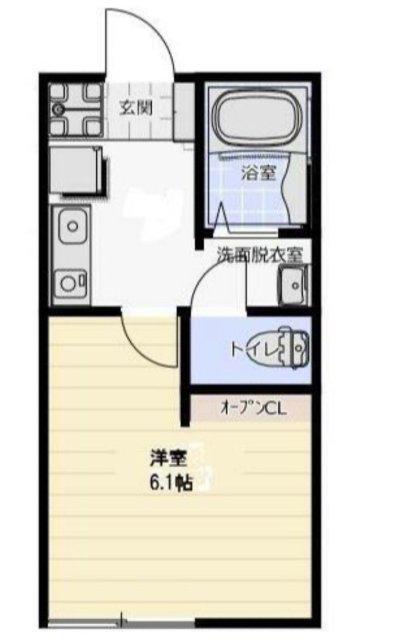 きっか中島(1K/1階)の間取り写真