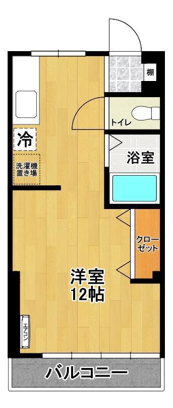 学生第一コーポ(ワンルーム/1階)の間取り写真