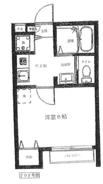 匠ハイツ(1K/2階)の間取り写真