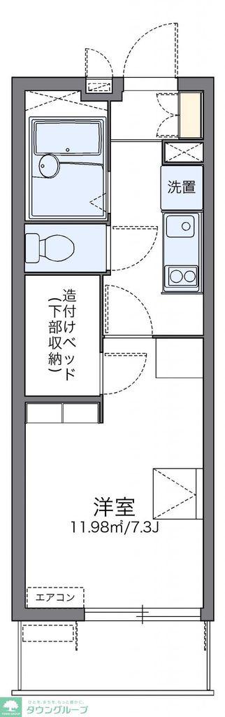 レオパレスクレストタウンA(1K/2階)の間取り写真