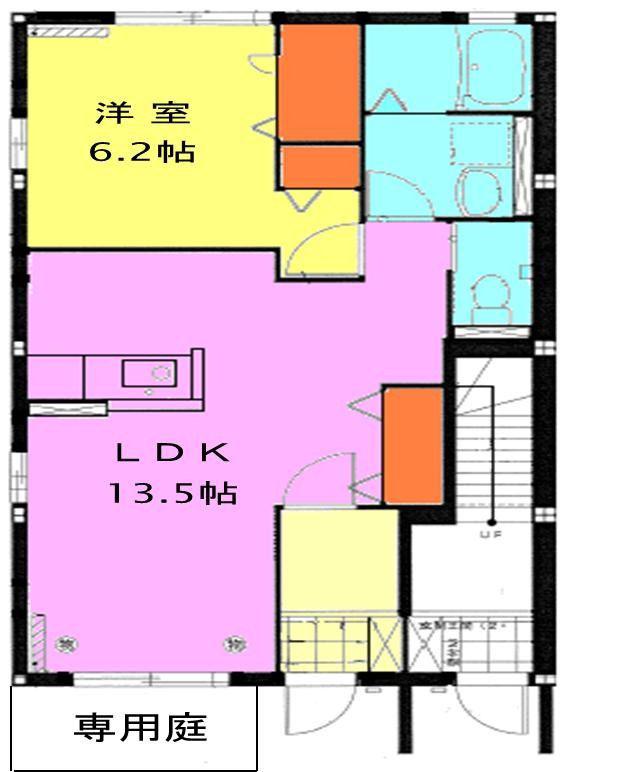 フローラマスイ(1LDK/1階)の間取り写真
