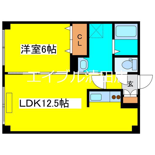 コーポアフロス(1LDK/2階)の間取り写真