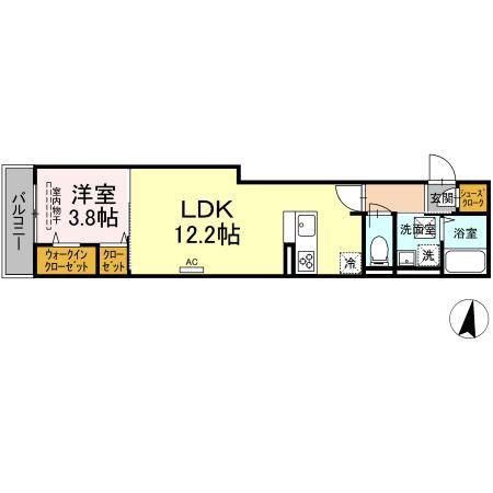 D-ROOMTSUCHIYA(1LDK/1階)の間取り写真