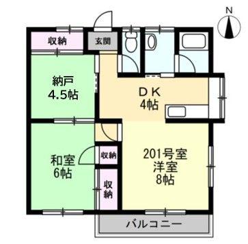 コーポ西湘(1SLDK/1階)の間取り写真
