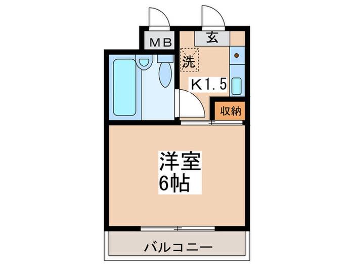 カーサ十日市場(1K/4階)の間取り写真
