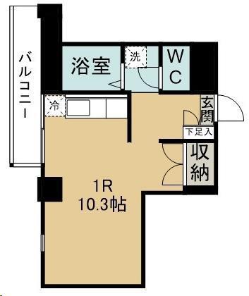 ベルコリーヌ小田原(ワンルーム/3階)の間取り写真