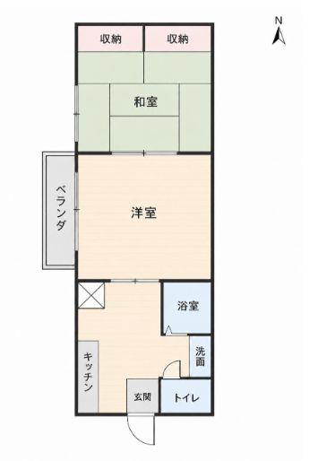 ソレムMAY(2DK/2階)の間取り写真
