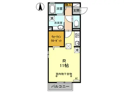 ROSEMARY(ワンルーム/1階)の間取り写真