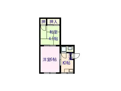 コーポエイト野町(2K/2階)の間取り写真