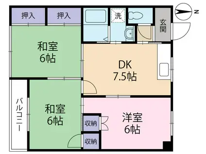 マンションベスタ(3DK/4階)の間取り写真