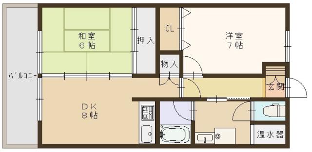 小玉ハイツ(2DK/1階)の間取り写真