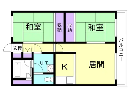 坂本第2コーポ(2LDK/2階)の間取り写真