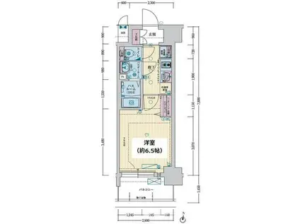 レシオスなんばVOGUE(1K/6階)の間取り写真