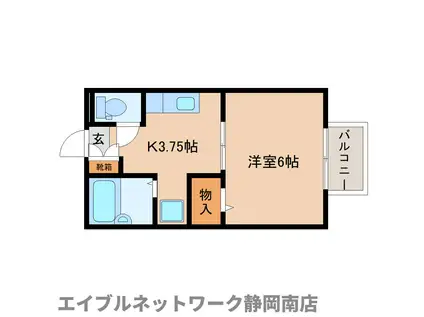 プランティオI(1K/2階)の間取り写真