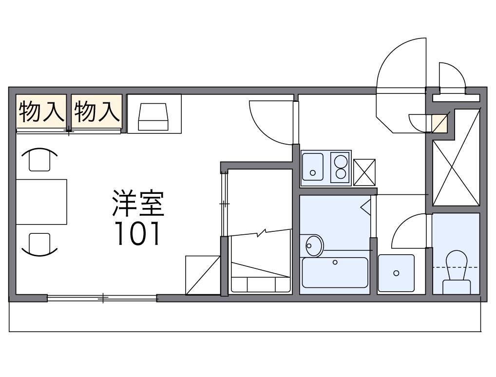 レオパレス櫻根(1K/1階)の間取り写真