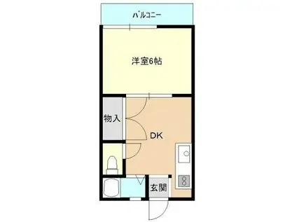リゾートインマンションパステル(1DK/1階)の間取り写真
