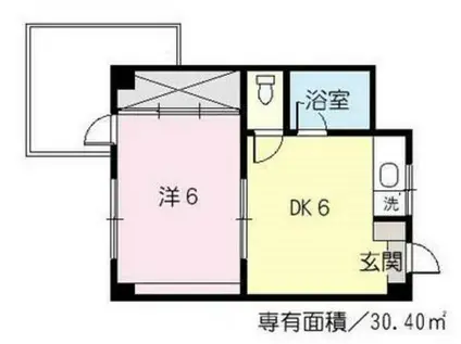 岩本ビル(1DK/5階)の間取り写真