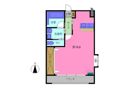 エテルナホワイト(ワンルーム/3階)の間取り写真