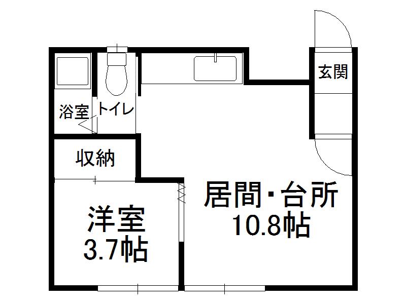 ロイヤルハイツ23(1LDK/2階)の間取り写真