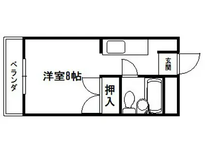 マンションシャローム(1K/2階)の間取り写真