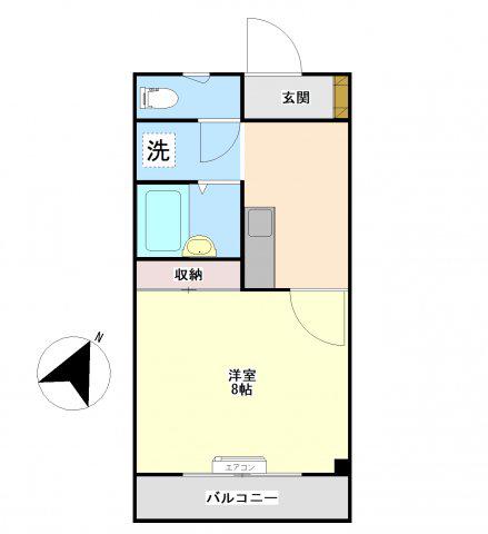 ハイム眉山(1K/1階)の間取り写真