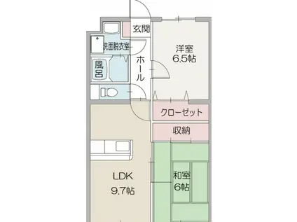 グランドゥール(2LDK/2階)の間取り写真