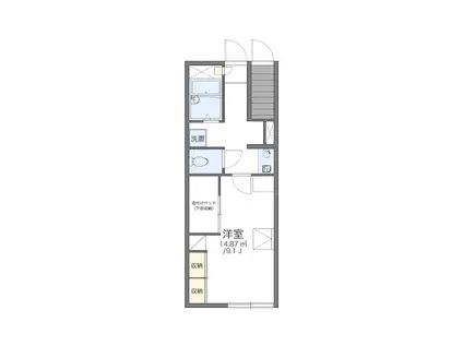 レオパレス北八王子B(1K/1階)の間取り写真