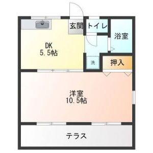 ホリデイハウス正明寺(1DK/2階)の間取り写真