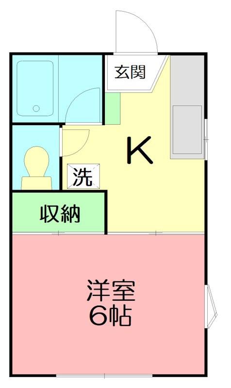 ハイブリッチ(1K/1階)の間取り写真
