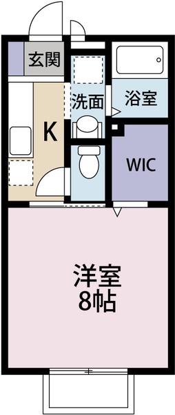 エルレーブ2A(1K/1階)の間取り写真