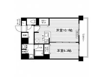 マルドミ向山(1LDK/4階)の間取り写真