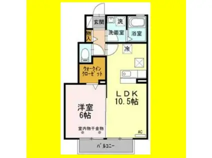 ウィンクルムII(1LDK/1階)の間取り写真