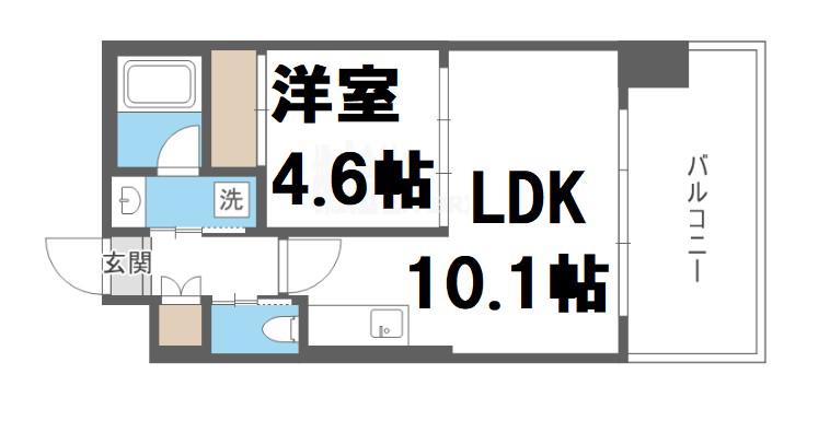 プレジオ阿波座(1LDK/15階)の間取り写真