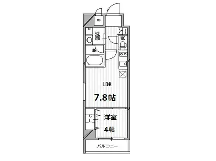 南堀江プライマリーワン(1LDK/7階)の間取り写真