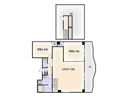 ザプレミアムアクア(2LDK/9階)の間取り写真