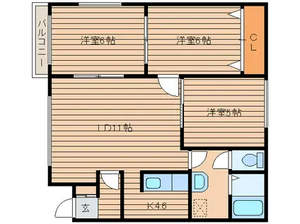 ライヴリ(3LDK/2階)の間取り写真
