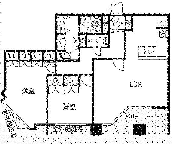 夕陽丘イクス(3LDK/3階)の間取り写真