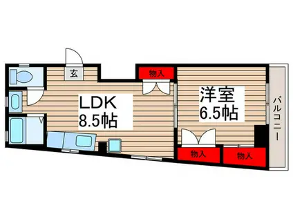 サンハイム東向島(1LDK/3階)の間取り写真