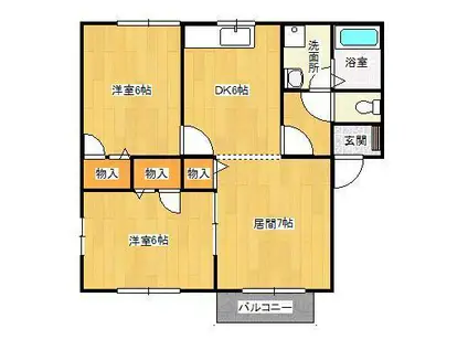 アイリーブランチ III(2LDK/2階)の間取り写真