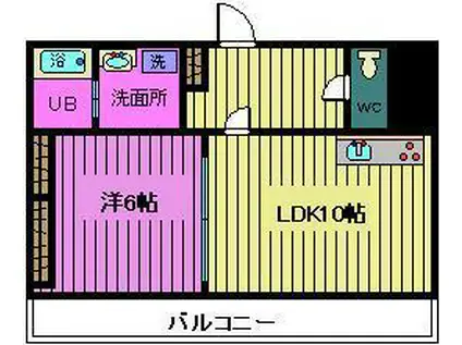 横田商事第5ビル(1LDK/2階)の間取り写真