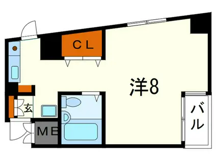 アクティ王子公園(ワンルーム/4階)の間取り写真