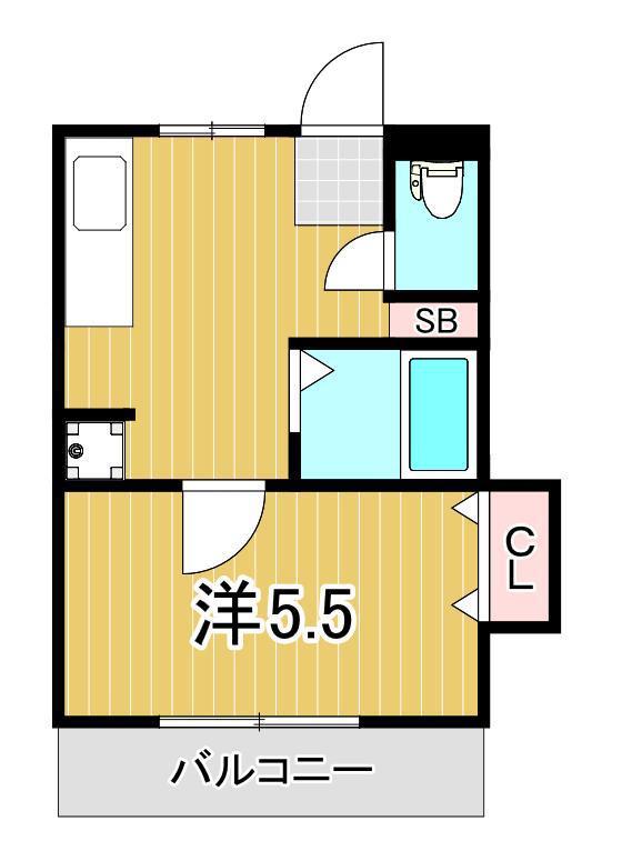 SPACE75(1K/1階)の間取り写真