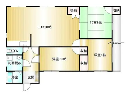 田中アパート(3LDK/2階)の間取り写真