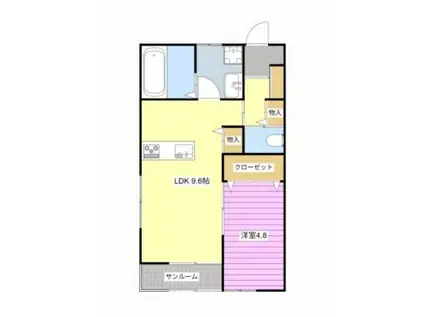 エルガーデン幸(1LDK/2階)の間取り写真